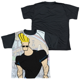 Johnny Bravo Hanging Out - Youth Black Back T-Shirt Youth Black Back T-Shirt (Ages 8-12) Johnny Bravo   