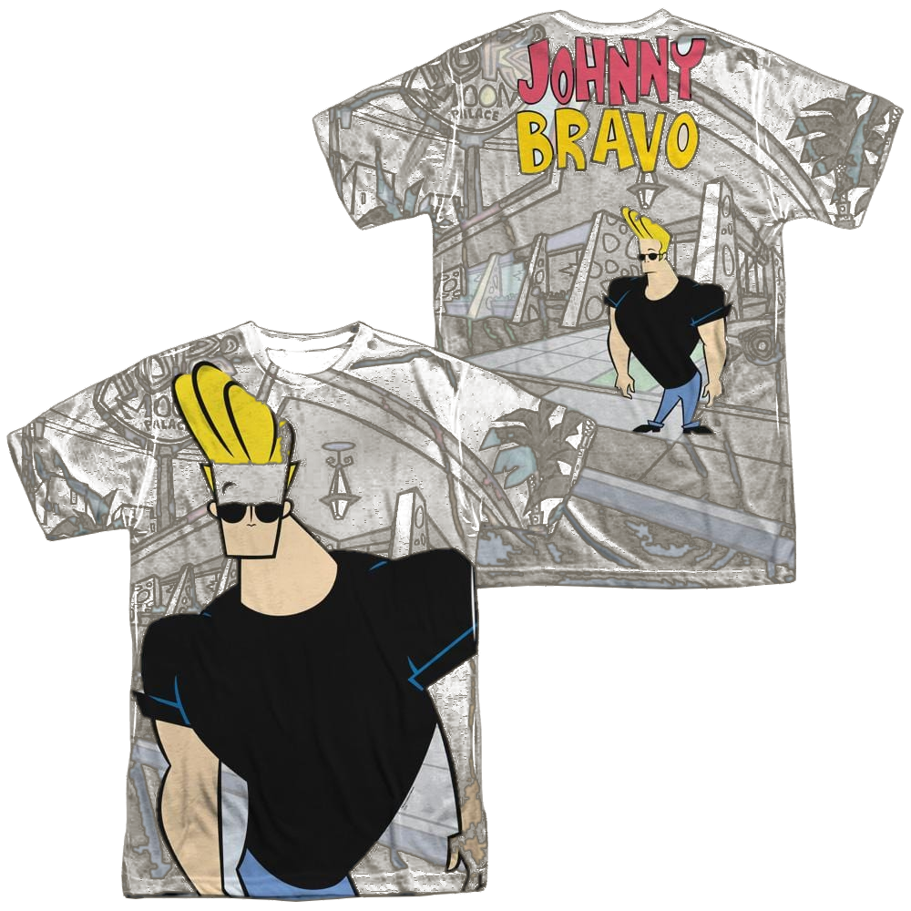 Johnny Bravo Hanging Out Men's All Over Print T-Shirt Men's All-Over Print T-Shirt Johnny Bravo   