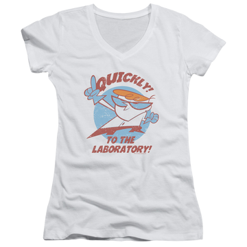Dexter's Laboratory Quickly - Juniors V-Neck T-Shirt Juniors V-Neck T-Shirt Dexter's Laboratory   