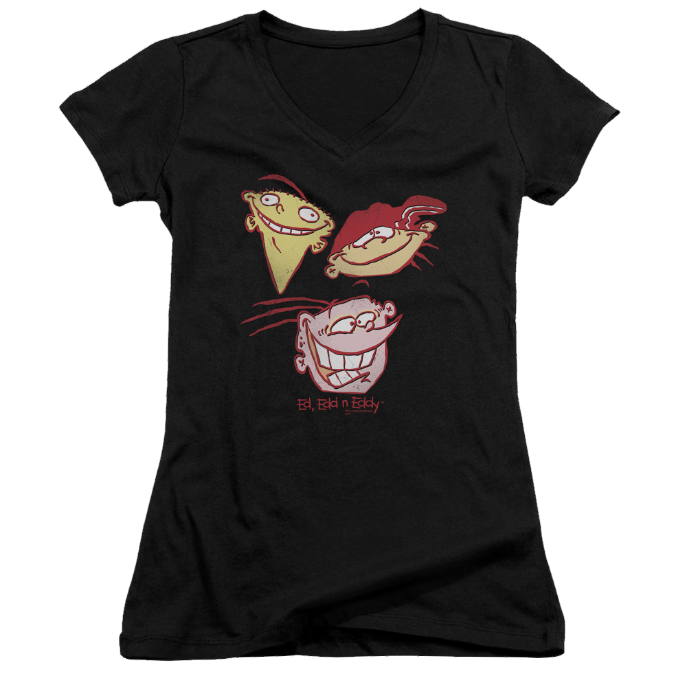 Ed, Edd n Eddy Three Heads - Juniors V-Neck T-Shirt Juniors V-Neck T-Shirt Ed, Edd n Eddy   