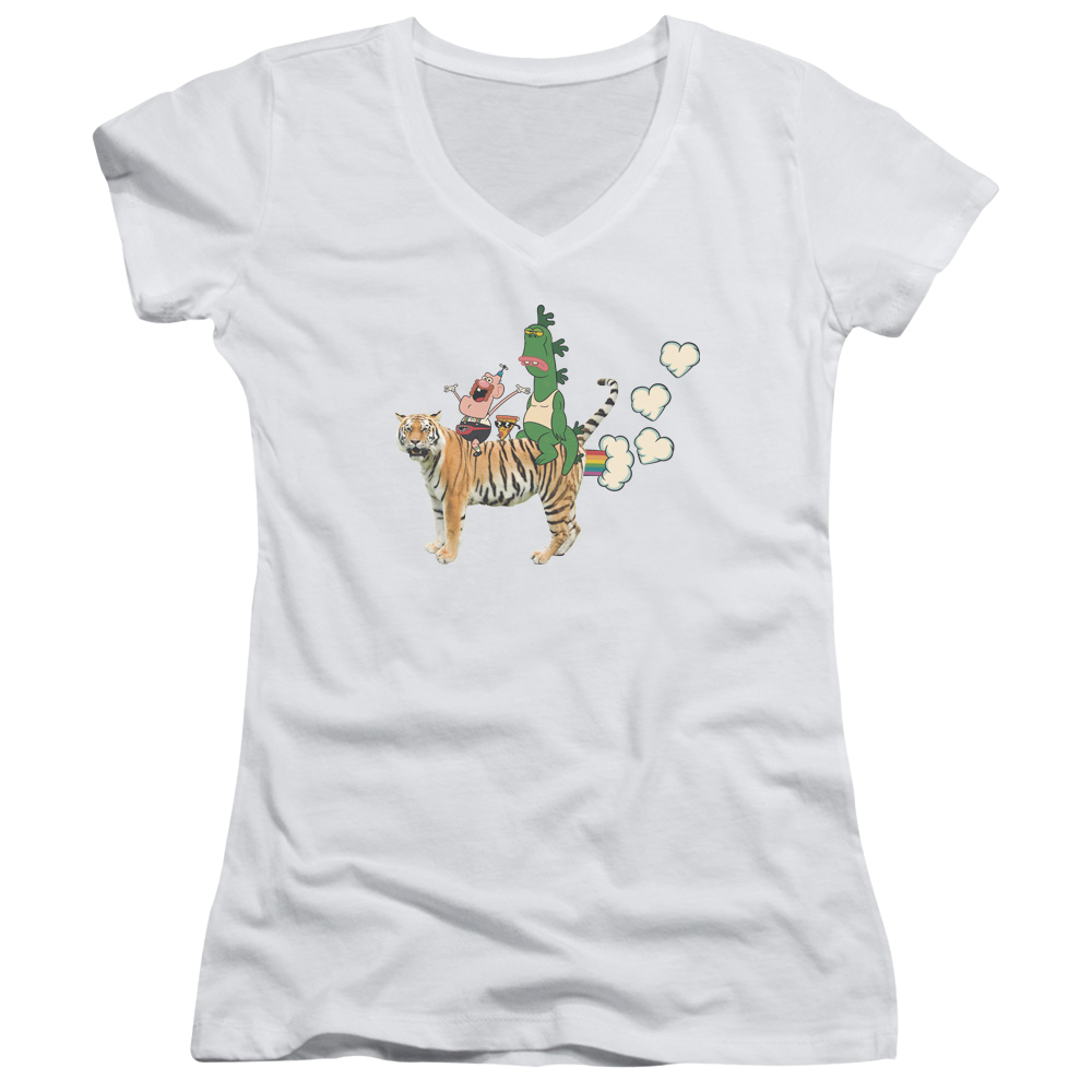 Uncle Grandpa Fart Hearts Juniors V-Neck T-Shirt Juniors V-Neck T-Shirt Uncle Grandpa   