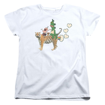 White women's t-shirt with Uncle Grandpa Fart Hearts graphic
