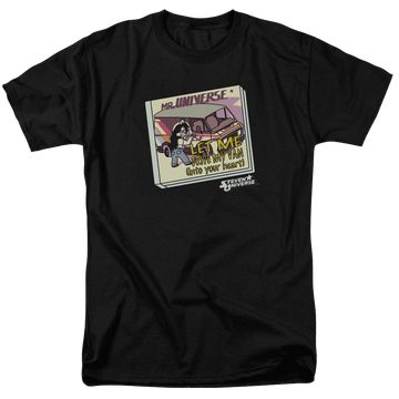Black men's regular fit t-shirt with Steven Universe Mr. Universe graphic