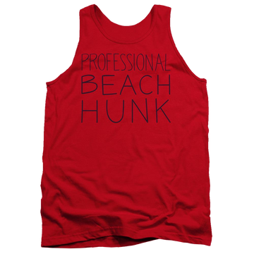 Red men's tank with Steven Universe Beach Hunk graphic