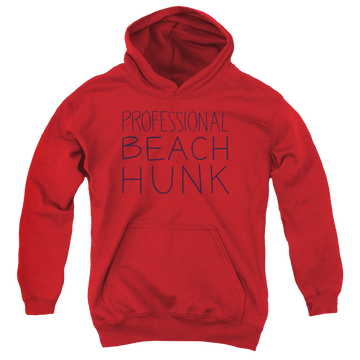 Red youth hoodie for ages 8 to 12 with Steven Universe Beach Hunk graphic