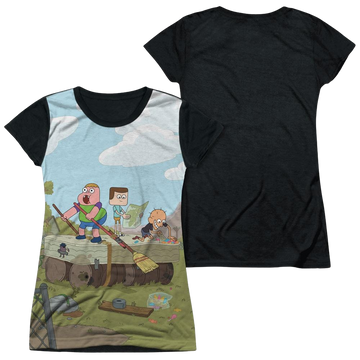 Clarence Boat - Juniors Black Back T-Shirt Juniors Black Back T-Shirt Clarence   