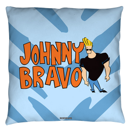 Johnny Bravo Logo Throw Pillow Throw Pillows Johnny Bravo   