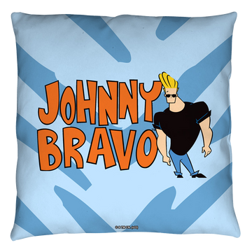 Johnny Bravo Logo throw pillow