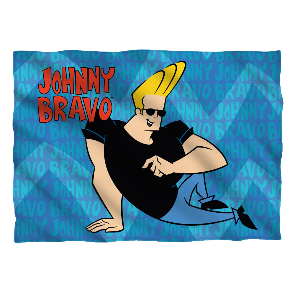 Johnny Bravo Logo Repeat - Pillow Case Pillow Cases Johnny Bravo   
