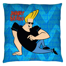 Johnny Bravo Logo Repeat Throw Pillow Throw Pillows Johnny Bravo   