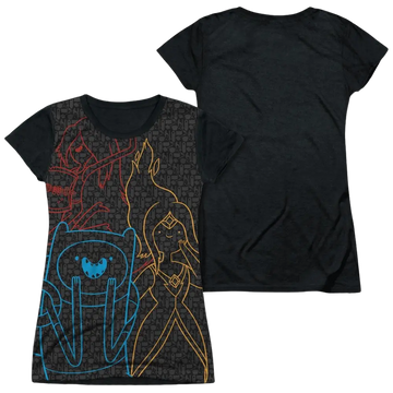 Adventure Time Adventure Trio - Juniors Black Back T-Shirt Adventure Time
