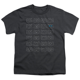 Adventure Time Finn Faces - Youth T-Shirt Youth T-Shirt (Ages 8-12) Adventure Time   