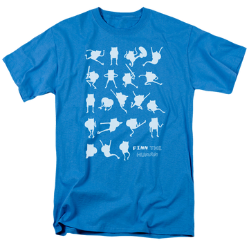 Turquoise men's regular fit t-shirt with Adventure Time Finn The Human graphic