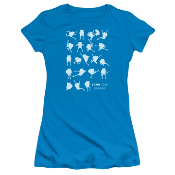 Turquoise juniors t-shirt with Adventure Time Finn The Human graphic