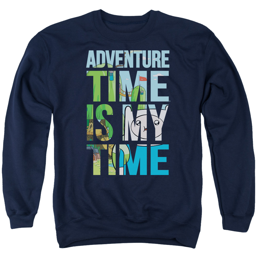 Adventure Time My Time - Men's Crewneck Sweatshirt Men's Crewneck Sweatshirt Adventure Time   