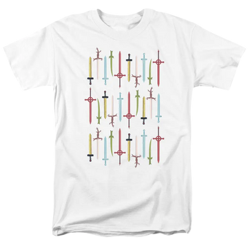 White men's regular fit t-shirt with Adventure Time Swords graphic