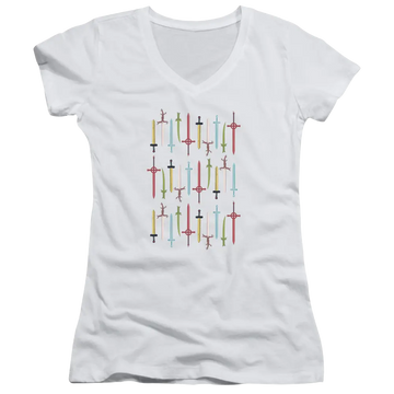 Adventure Time Swords - Juniors V-Neck T-Shirt Adventure Time