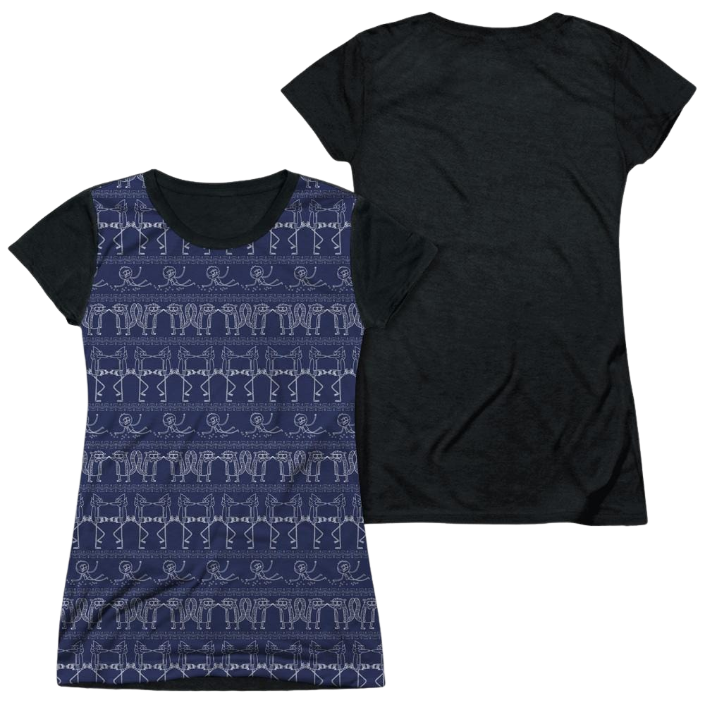 Regular Show Rs Pattern Juniors Black Back T-Shirt Juniors Black Back T-Shirt The Regular Show   