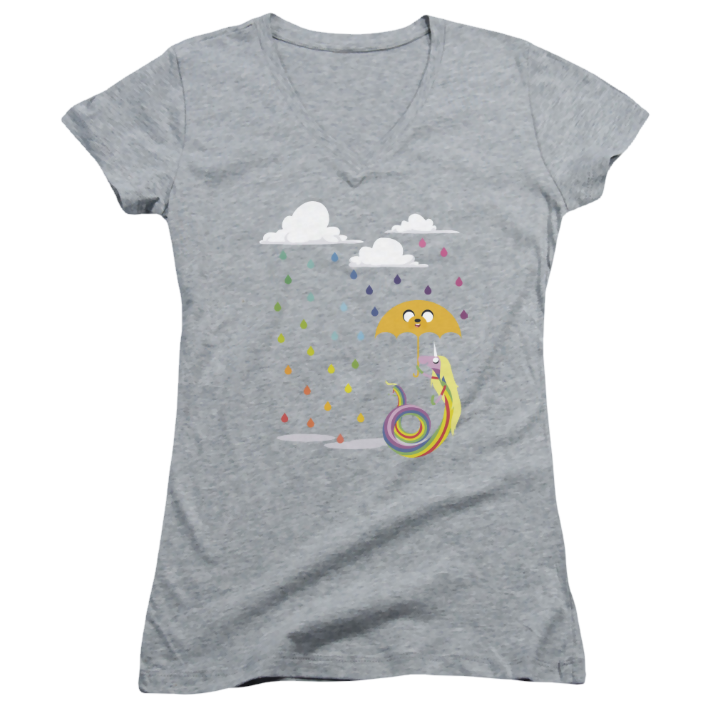 Adventure Time Lady In The Rain - Juniors V-Neck T-Shirt Juniors V-Neck T-Shirt Adventure Time   