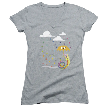 Adventure Time Lady In The Rain - Juniors V-Neck T-Shirt Adventure Time