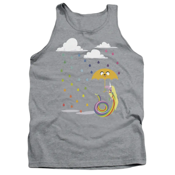 Athletic heather men's tank with Adventure Time Lady In The Rain graphic