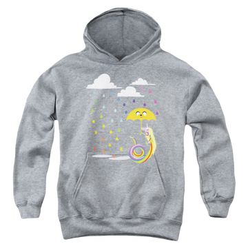 Athletic heather youth hoodie for ages 8 to 12 with Adventure Time Lady In The Rain graphic