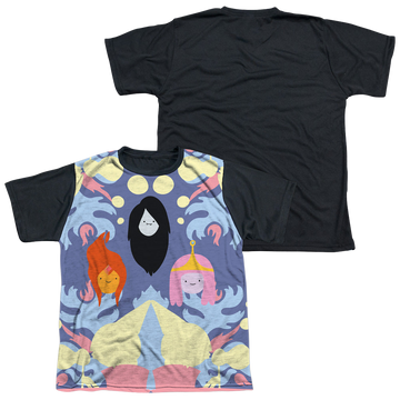 Adventure Time Pb, Fp & Marceline youth black back t-shirt for ages 8 to 12