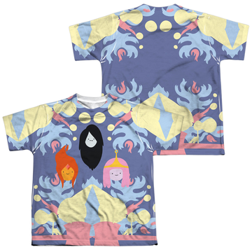 Adventure Time Pb, Fp & Marceline (F/B) youth all-over print t-shirt for ages 8 to 12
