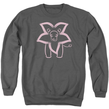 Charcoal men's crewneck sweatshirt with Steven Universe Lion graphic