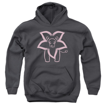 Charcoal youth hoodie for ages 8 to 12 with Steven Universe Lion graphic