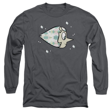Charcoal men's long sleeve t-shirt with Steven Universe Pearl graphic