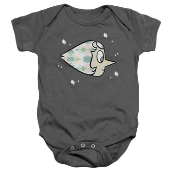 Charcoal baby bodysuit with Steven Universe Pearl graphic