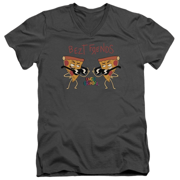 Charcoal men's v-neck t-shirt with Uncle Grandpa Bezt Frends graphic