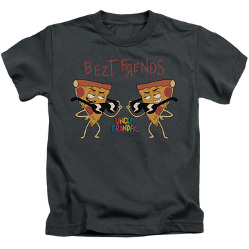 Charcoal kid's t-shirt for ages 4 to 7 with Uncle Grandpa Bezt Frends graphic