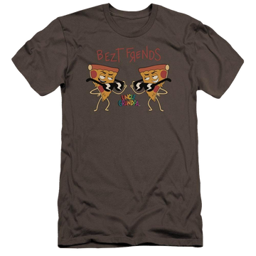 Charcoal men's premium slim fit t-shirt with Uncle Grandpa Bezt Frends graphic