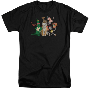 Black men's tall fit t-shirt with Uncle Grandpa Group graphic