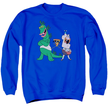 Royal men's crewneck sweatshirt with Uncle Grandpa The Guys graphic