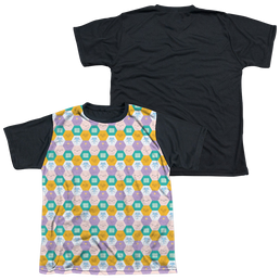 Adventure Time Hexagon Pattern - Youth Black Back T-Shirt Youth Black Back T-Shirt (Ages 8-12) Adventure Time   