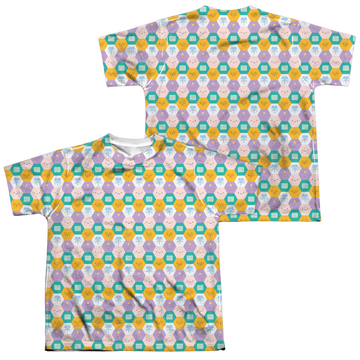 Adventure Time Hexagon Pattern youth all-over print t-shirt for ages 8 to 12