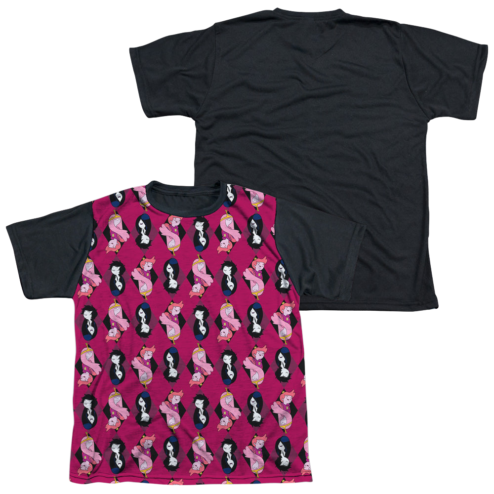 Adventure Time Allover Diamonds - Youth Black Back T-Shirt Youth Black Back T-Shirt (Ages 8-12) Adventure Time   