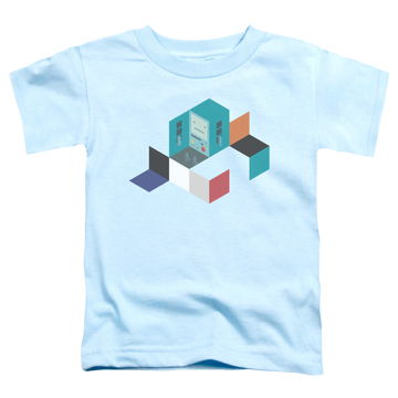 Light blue toddler t-shirt with Adventure Time Bmo Blocks graphic
