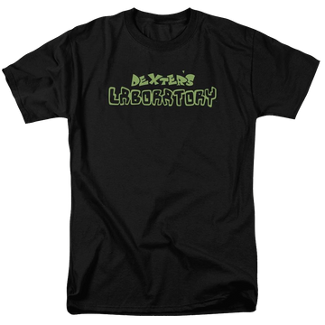 Black men's regular fit t-shirt with Dexter's Laboratory Dexters Logo graphic