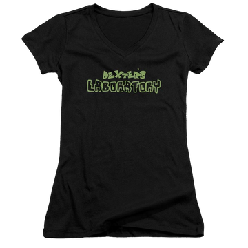 Dexter's Laboratory Dexters Logo - Juniors V-Neck T-Shirt Juniors V-Neck T-Shirt Dexter's Laboratory   