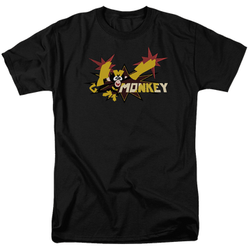 Black men's regular fit t-shirt with Dexter's Laboratory Monkey graphic