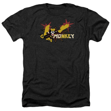 Charcoal men's heather t-shirt with Dexter's Laboratory Monkey graphic