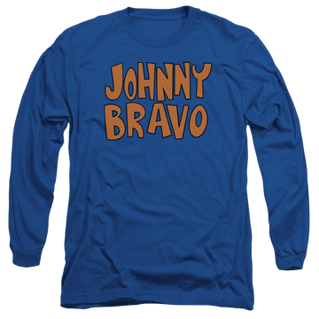 Royal men's long sleeve t-shirt with Johnny Bravo Jb Logo graphic