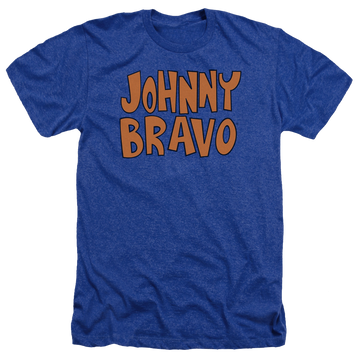 Royal men's heather t-shirt with Johnny Bravo Jb Logo graphic