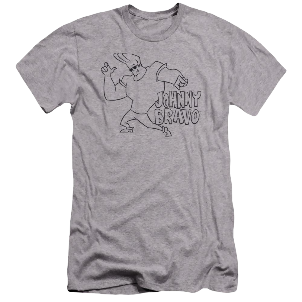 Johnny Bravo Jb Line Art Men's Premium Slim Fit T-Shirt Men's Premium Slim Fit T-Shirt Johnny Bravo   