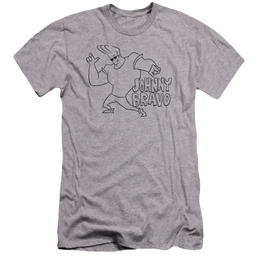 Johnny Bravo Jb Line Art Men's Premium Slim Fit T-Shirt Men's Premium Slim Fit T-Shirt Johnny Bravo   