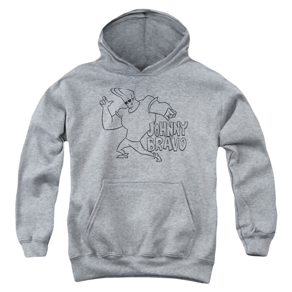 Johnny Bravo Jb Line Art - Youth Hoodie Youth Hoodie (Ages 8-12) Johnny Bravo   